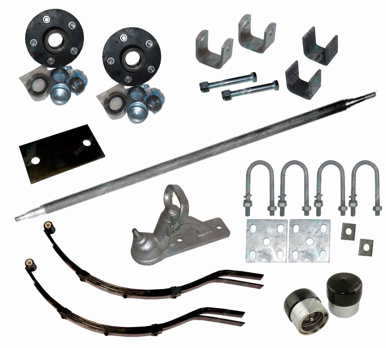 Diy 750kg Complete Single Axle Box Trailer Kit Black 62 Length Hubs Springs Ebay